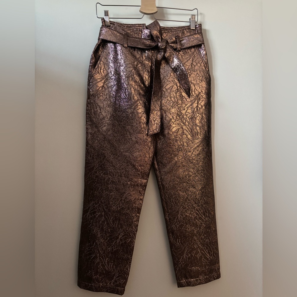 Sezane Holiday Bronze Trouser Pant